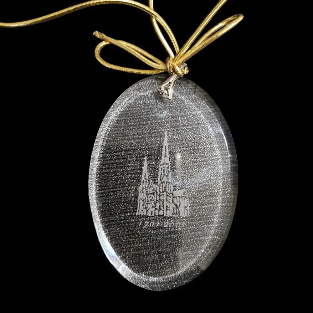 Vintage Millennium Cathedral Acrylic Christmas Ornament Lot of 5 1701-2001